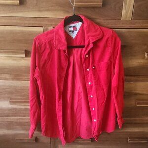 Tommy Hilfiger Women's Red Button Down Shirt
